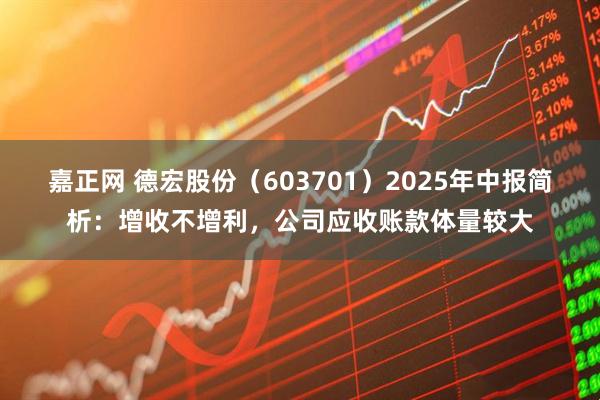 嘉正网 德宏股份（603701）2025年中报简析：增收不增利，公司应收账款体量较大